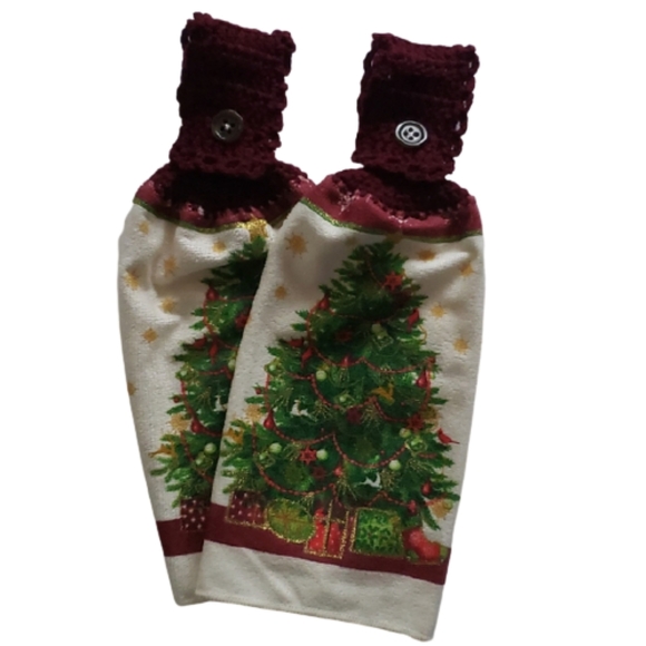 Handmade Crocheted Top Dish Towel Set of 2 - Picture 5 of 5